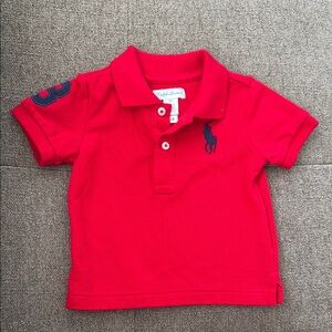 Ralph Lauren Red Polo with Navy Emblem